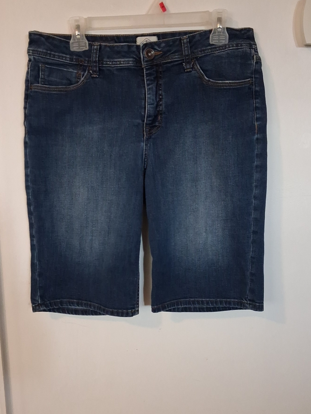 St. John's Bay navy blue denim bermuda shorts